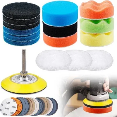 Image de Kit de polissage automobile 41 pièces, pour le polissage, le cirage et la vitrification.