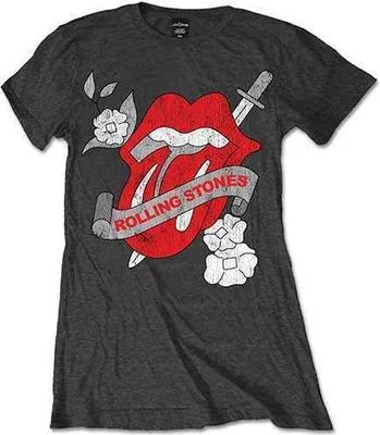 Produktbild von The Rolling Stones Vintage Tattoo Charcoal Grey M Damen T-Shirt