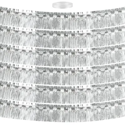 Immagine prodotto di Ghirlanda decorativa argentata, confezione da 6, dimensioni 30 x 300 cm, ideale per decorazioni di feste