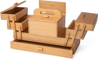 Produktbild von Nähkasten 4 Ebenen Holz Optik mit Auszug