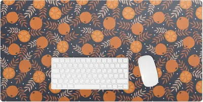 Produktbild von Orangen Und Blätter – Schreibtischunterlage – Rutschfeste Tischunterlage – Schreibtischmatte für Büro & Zuhause – Schreibunterlage – Mauspad – Tischmatte – 90 x 45 cm
