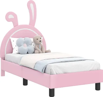 Produktbild von vidaXL Kinderbettgestell mit Kopfteil Rosa 70 x 140 cm PU
