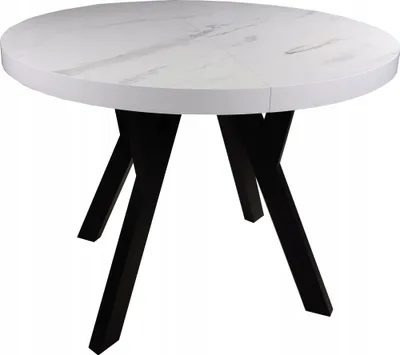 Obrázek produktu pro Mramorový bílý skládací kulatý stůl 110/210 cm
