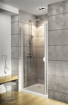 Produktbild von Drehtür in Nische Schulte Lugano 90 cm Klarglas Profilfarbe aluminium