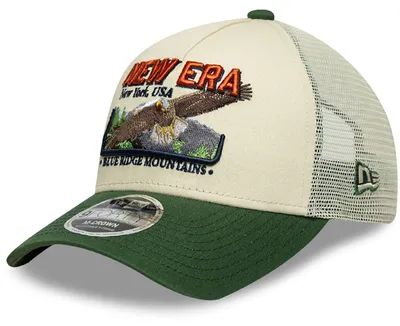 Immagine prodotto di Cappello da baseball New Era 9FORTY, modello trucker, con grafica, color beige chiaro/verde