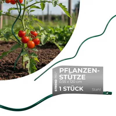 Produktbild von Stab GS2 1200/5,5 mm, spiralförmig, Draht, grün, Stützstab für Pflanzen und Tomaten 5 Stück