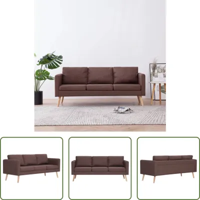 Produktbild von The Living Store 3-Sitzer-Sofa Stoff Braun