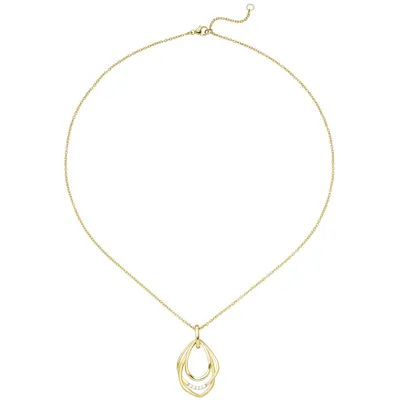 Produktbild von Collier Kette mit Anhänger 925 Sterling Silber gold vergoldet 5 Zirkonia 45 cm
