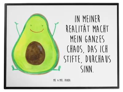 Produktbild von Mr. & Mrs. Panda schreibtischunterlage Avocado Glücklich - Weiß - Geschenk, Tischschoner, Unterlage Schreibtisch, Chaos, Freude, malunterlage, schreibtischunterlagen