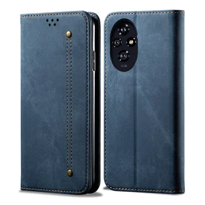 Immagine prodotto di Custodia per Honor 200, custodia a portafoglio in pelle con chiusura magnetica e supporto blu