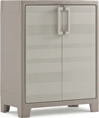Image de Keter Armoire de rangement basse Gulliver Beige et marron 100 cm