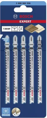 Image de Lames de scie sauteuse EXPERT Bosch T308BP 5pcs Wood 2-side clean
