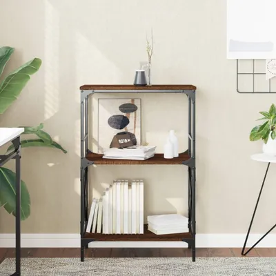 Productafbeelding van Maison Exclusive - Boekenkast met 3 planken, bruin eikenhout, 59x35x90,5 cm, houtvezel
