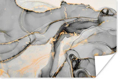 Produktbild von MuchoWow® Poster Marmor - Gold - Grau 120x80 cm - Bilder