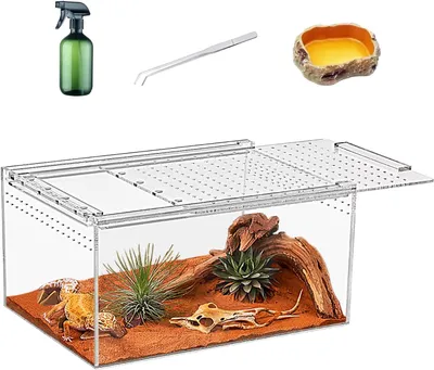 Image de Terrarium pour reptiles de 30x18x15 cm, en acrylique, idéal pour les insectes et pour les installations de terrariophilie