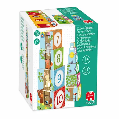 Image de Jumbo Spiele - GOULA Tour d'empilage forêt, 10 pièces, jouets en bois pour jeunes enfants, dès 1 an