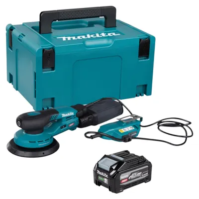 Obrázok produktu pre Makita BO 002 CGU101 akumulátorová excentrická brúska 40 V max., 150 mm, zdvih 5,0 mm, bezkefová + 1x akumulátor 4,0 Ah + Makpac – bez nabíjačky