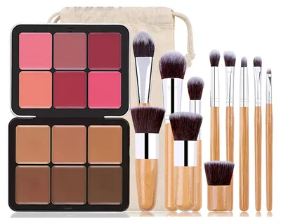 Obrázek produktu pro Paleta na makeup s tvářenkou a konturou s 11 štětci