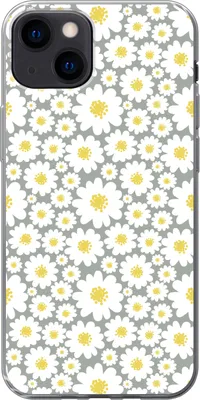 Produktbild von MuchoWow® Handyhülle Schutzhülle Hülle für Telefoonhoesje iPhone 13 Mädchen - Gänseblümchen - Blumen - Muster - Mädchen - Weiß - Kinder - Kinder Silikon Softcase Handy Hülle - Karteninhaber