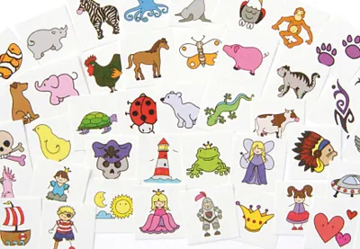 Produktbild von Kiga Tattooset 50-tlg. Tattoosticker Temporäre Körperkunst