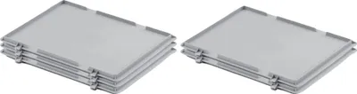 Produktbild von SparSet 5x Scharnierdeckel für Eurobehälter | BxT 30x40cm | Eurobox, Transportbox, Transportbehälter, Stapelbehälter