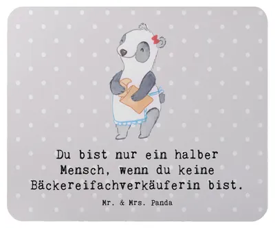Produktbild von Mr. & Mrs. Panda Mauspad Bäckereifachverkäuferin Herz - Grau Pastell - Geschenk, Mouse Pad, mousematte, Backstube, Mousepad, Bäckerei, Lustig, laptop, pc mausunterlage