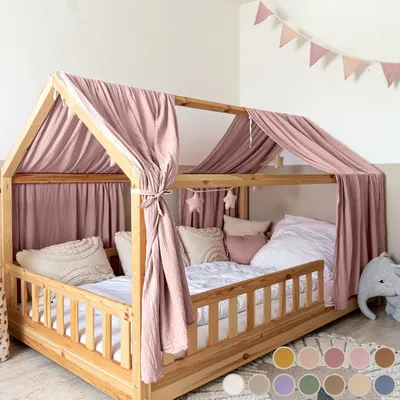 Image de Rideau de lit en mousseline de coton 100% pour enfants