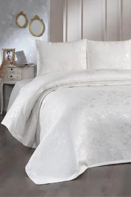Produktbild von L'Essentiel Linge de Maison, Slayka - Cream, podwójny zestaw narzut, kremowy, 100% bawełny, 230 x 240 cm