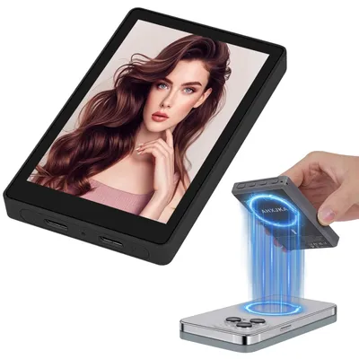 Produktbild von Magnetisches Selfie-Display, Kabelloser Mini-Monitor mit Mirror-Funktion, 4K-Streaming, für Vlogging, Live-Streaming & Selfies