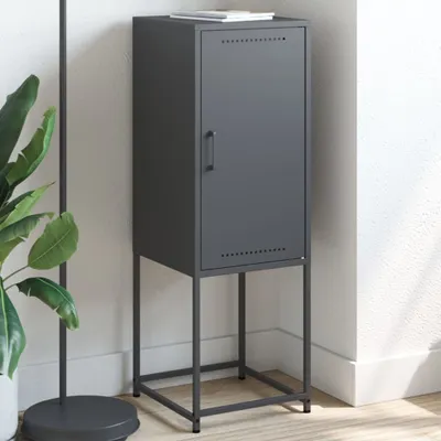 Produktbild von "2026 Promotion" Highboard/Vitrine/Beistellschrank - Anthrazit 36x39x107 cm Stahl - Kommoden CC30348