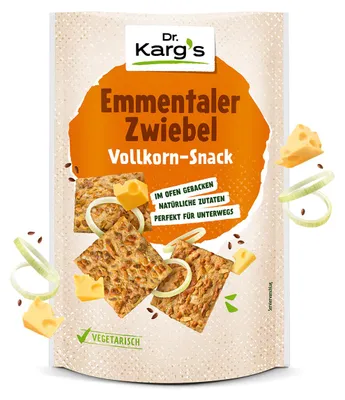 Zdjęcie produktu dla Dr Kargs Cebula ementalska pełnoziarnista chrupiąca przekąska wegetariańska 110g