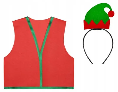 Produktbild von Kostüm Elf Weihnachtliches Set Rot für Kinder 134-140