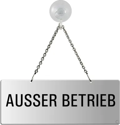 Produktbild von HängeschiId I KettenschiId Ausser Betrieb I einseitig I mit Saugnapfhaken I 175x65 mm
