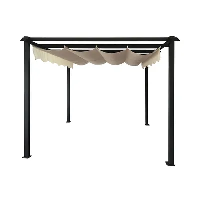 Obrázek produktu pro nabbi Hliníková pergola Handan 300x300 cm - černá/béžová