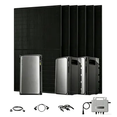Produktbild von Powerness Balkonkraftwerk mit Speicher 5760Wh, Ecoflow Stream Ultra mit AC Pro Speicher x2 und 3000W Full Black Bifaziale Solarmodule (0% MwSt)