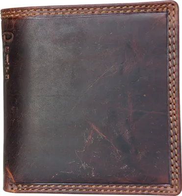 Immagine prodotto di Portafoglio più piccolo da uomo in pelle pieno fiore di formato quadrato, realizzato in solida pelle di vacchetta impregnata di olio naturale