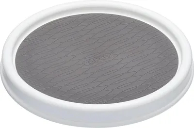 Zdjęcie produktu dla Taca obrotowa – zajmująca mało miejsca – 1 sztuka – biało-szara – tworzywo sztuczne – 23 cm