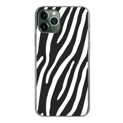 Produktbild von MuchoWow® Handyhülle Schutzhülle Hülle für iPhone 11 Pro Tiere - Zebradruck - Schwarz Silikon Softcase Handy Hülle - Handy