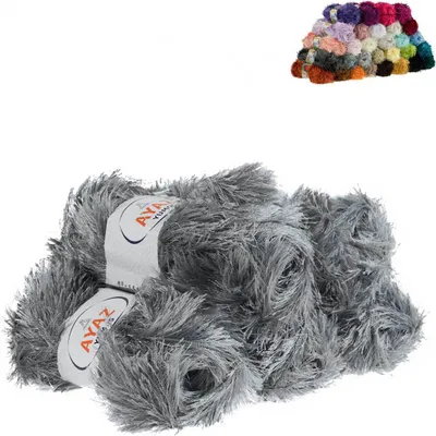 5 x 100g Strickgarn Yumos grau