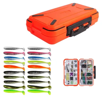Imagen del producto de Caja de pesca de plástico, impermeable, con 30 compartimentos