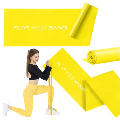 Produktbild von 4FIZJO Rehabilitationsband 2m, FLAT BAND Latex Trainingsband (Widerstand 1/7) gelb