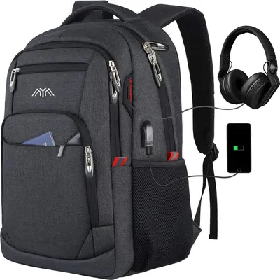 Produktbild von Rucksack Herren 15.6 Zoll Laptop Arbeit Wasserdicht Business Daypack 35L Schwarz