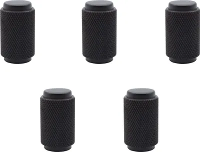 Immagine prodotto di Natural Goods Berlin Maniglia per mobili ZYLINDER, pomolo per mobili, maniglia per armadi, pomolo per cassetti e porte, nero, 5 pezzi