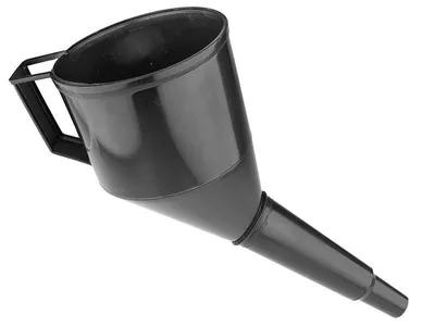 Image de Entonnoir en plastique, bol de 120 mm, coudé