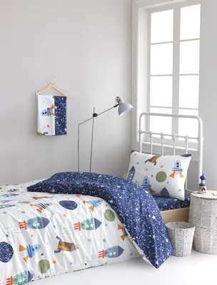Produktbild von L'Essentiel Linge de Maison, Spacex - Dark Blue vPoly, Einzelbettbezug-Set (DE), 65 % BAUMWOLLE / 35 % POLYESTER, Dunkelblau, 135 x 200 cm
