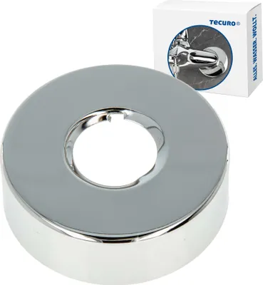 Immagine prodotto di rosone filettato tecuro (3/4) Ø 27 mm x Ø 80 mm x altezza 20 mm, ottone cromato