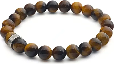 Produktbild von LAVISA Edelstein Armband - Echte Naturstein Perlen | Kristalle, Heilsteine | Onesize Uni (Tigerauge 8mm)