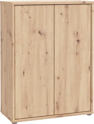 Immagine prodotto di Scarpiera Forte ALICE SPRINGS 70 80, mobile da corridoio moderno con 2 ante e 4 ripiani, legno ingegnerizzato, decoro in legno di rovere Artisan, 74,5 cm di larghezza x 99,1 cm di altezza x 34,9 cm di profondità