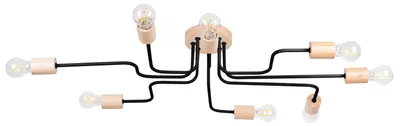 Produktbild von Deckenlampe Metall Natur Schwarz E27 Skandinavisch