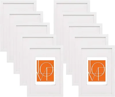 Obrázek produktu pro Sada 10 kusů fotorámů s rámečkem, bílá barva, rozměr 15x20 cm